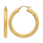 Load image into Gallery viewer, 14K Yellow Gold 35mm x 4mm Diamond Cut Classic Round Hoop Earrings
