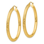 Indlæs billede til gallerivisning 14K Yellow Gold 45mm x 4mm Diamond Cut Classic Round Hoop Earrings
