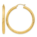 Indlæs billede til gallerivisning 14K Yellow Gold 45mm x 4mm Diamond Cut Classic Round Hoop Earrings
