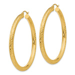 Indlæs billede til gallerivisning 14K Yellow Gold 50mm x 4mm Diamond Cut Round Hoop Earrings
