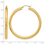 Indlæs billede til gallerivisning 14K Yellow Gold 50mm x 4mm Diamond Cut Round Hoop Earrings
