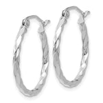 Load image into Gallery viewer, 14K White Gold 15mm x 2mm Twisted Round Hoop Earrings
