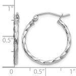 Load image into Gallery viewer, 14K White Gold 15mm x 2mm Twisted Round Hoop Earrings
