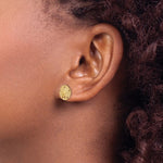 Cargar imagen en el visor de la galería, 14k Yellow Gold Sand Dollar Starfish Post Push Back Earrings
