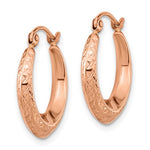 Indlæs billede til gallerivisning 14k Rose Gold Diamond Cut Round Hoop Earrings
