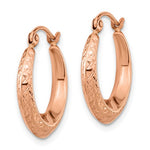 Load image into Gallery viewer, 14k Rose Gold Diamond Cut Round Hoop Earrings
