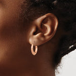 Load image into Gallery viewer, 14k Rose Gold Diamond Cut Round Hoop Earrings

