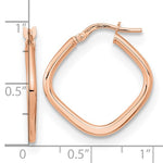 Cargar imagen en el visor de la galería, 14k Rose Gold Geometric Style Square Hoop Earrings
