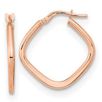 Load image into Gallery viewer, 14k Rose Gold Geometric Style Square Hoop Earrings
