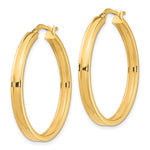 Lataa kuva Galleria-katseluun, 14K Yellow Gold Square Tube Round Hoop Earrings 32mm x 3mm
