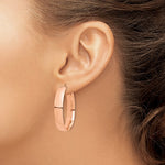 Загрузить изображение в средство просмотра галереи, 14K Rose Gold Hoop Earrings 35mm x 7mm
