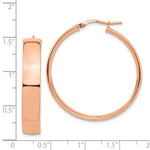 Загрузить изображение в средство просмотра галереи, 14K Rose Gold Hoop Earrings 35mm x 7mm

