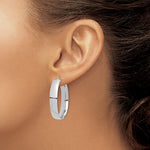 画像をギャラリービューアに読み込む, 14K White Gold Hoop Earrings 35mm x 7mm
