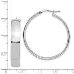画像をギャラリービューアに読み込む, 14K White Gold Hoop Earrings 35mm x 7mm
