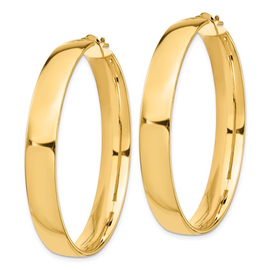 14K Yellow Gold Hoop Earrings 45mm x 7mm