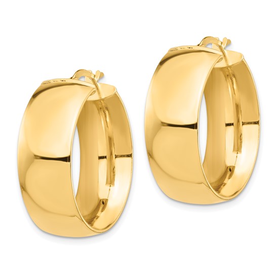 Lataa kuva Galleria-katseluun, 14K Yellow Gold Hoop Earrings 28mm x 10mm