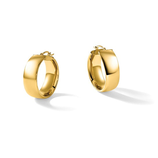 Lataa kuva Galleria-katseluun, 14K Yellow Gold Hoop Earrings 28mm x 10mm