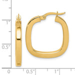 Afbeelding in Gallery-weergave laden, 14k Yellow Gold Square Hoop Earrings 23mm x 3mm
