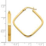 이미지를 갤러리 뷰어에 로드 , 14k Yellow Gold Geometric Style Square Hoop Earrings
