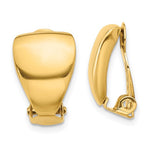Load image into Gallery viewer, 14k Yellow Gold Polished Non Pierced Clip On Omega Back Earrings
