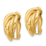 Загрузить изображение в средство просмотра галереи, 14k Yellow Gold Polished Satin Non Pierced Clip On Omega Back Earrings
