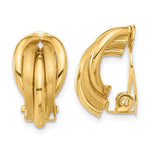 Carica l&#39;immagine nel visualizzatore di Gallery, 14k Yellow Gold Polished Satin Non Pierced Clip On Omega Back Earrings

