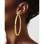 Kép betöltése a galériamegjelenítőbe: 14K Yellow Gold 70mm x 4mm Large Lightweight Round Classic Hoop Earrings
