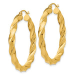 Carregar imagem no visualizador da galeria, 14K Yellow Gold Twisted Round Hoop Earrings 36mm x 4mm
