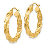 Carregar imagem no visualizador da galeria, 14K Yellow Gold Twisted Round Hoop Earrings 26mm x 4mm
