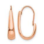 Load image into Gallery viewer, 14K Rose Gold 8mm x 5mm Polished Tapered J-Hoop Wire Earrings
