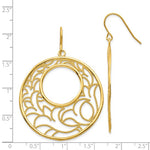 Charger l&#39;image dans la galerie, 14k Yellow Gold Round Circle Filigree Dangle Earrings

