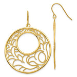 Загрузить изображение в средство просмотра галереи, 14k Yellow Gold Round Circle Filigree Dangle Earrings
