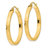 画像をギャラリービューアに読み込む, 14K Yellow Gold Square Tube Round Hoop Earrings 30mm x 3mm
