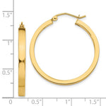 画像をギャラリービューアに読み込む, 14K Yellow Gold Square Tube Round Hoop Earrings 30mm x 3mm
