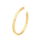 Load image into Gallery viewer, 14k Yellow Rose White Gold J Round Hoop Post Earrings 50mm x 4mm
