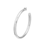 Load image into Gallery viewer, 14k Yellow Rose White Gold J Round Hoop Post Earrings 50mm x 4mm
