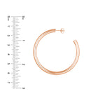 Load image into Gallery viewer, 14k Yellow Rose White Gold J Round Hoop Post Earrings 50mm x 4mm
