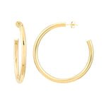 Load image into Gallery viewer, 14k Yellow Rose White Gold J Round Hoop Post Earrings 50mm x 4mm
