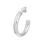 Load image into Gallery viewer, 14k Yellow Rose White Gold J Round Hoop Post Earrings 25mm x 4mm
