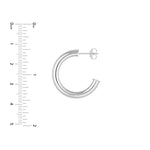 Load image into Gallery viewer, 14k Yellow Rose White Gold J Round Hoop Post Earrings 25mm x 4mm
