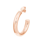 Load image into Gallery viewer, 14k Yellow Rose White Gold J Round Hoop Post Earrings 25mm x 4mm
