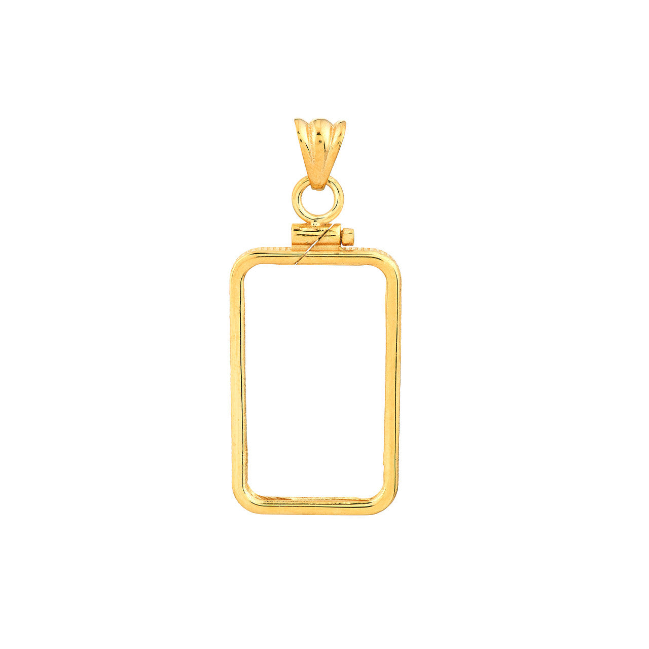 14K Yellow Gold Pamp Suisse Lady Fortuna 10 gram Bar Bezel Screw Top Frame Mounting Holder Pendant Charm