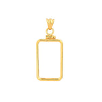 Afbeelding in Gallery-weergave laden, 14K Yellow Gold Pamp Suisse Lady Fortuna 10 gram Bar Bezel Screw Top Frame Mounting Holder Pendant Charm
