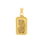 Загрузить изображение в средство просмотра галереи, 14K Yellow Gold Pamp Suisse Lady Fortuna 10 gram Bar Bezel Screw Top Frame Mounting Holder Pendant Charm
