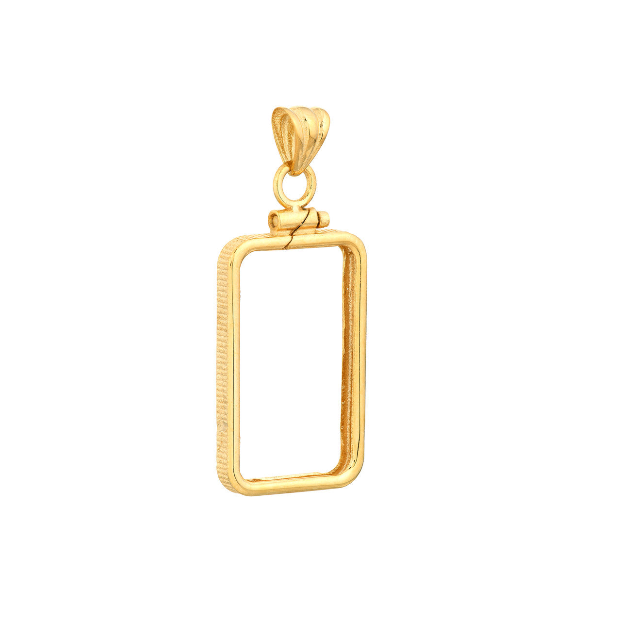 14K Yellow Gold Pamp Suisse Lady Fortuna 10 gram Bar Bezel Screw Top Frame Mounting Holder Pendant Charm