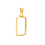 Загрузить изображение в средство просмотра галереи, 14K Yellow Gold Pamp Suisse Lady Fortuna 10 gram Bar Bezel Screw Top Frame Mounting Holder Pendant Charm
