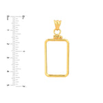 Загрузить изображение в средство просмотра галереи, 14K Yellow Gold Pamp Suisse Lady Fortuna 10 gram Bar Bezel Screw Top Frame Mounting Holder Pendant Charm
