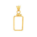 Carica l&#39;immagine nel visualizzatore di Gallery, 14K Yellow Gold Pamp Suisse Lady Fortuna 2.5 gram Bar Bezel Screw Top Frame Mounting Holder Pendant Charm
