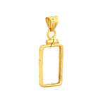 Carica l&#39;immagine nel visualizzatore di Gallery, 14K Yellow Gold Pamp Suisse Lady Fortuna 2.5 gram Bar Bezel Screw Top Frame Mounting Holder Pendant Charm

