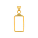 Carica l&#39;immagine nel visualizzatore di Gallery, 14K Yellow Gold Pamp Suisse Lady Fortuna 5 gram Bar Bezel Screw Top Frame Mounting Holder Pendant Charm
